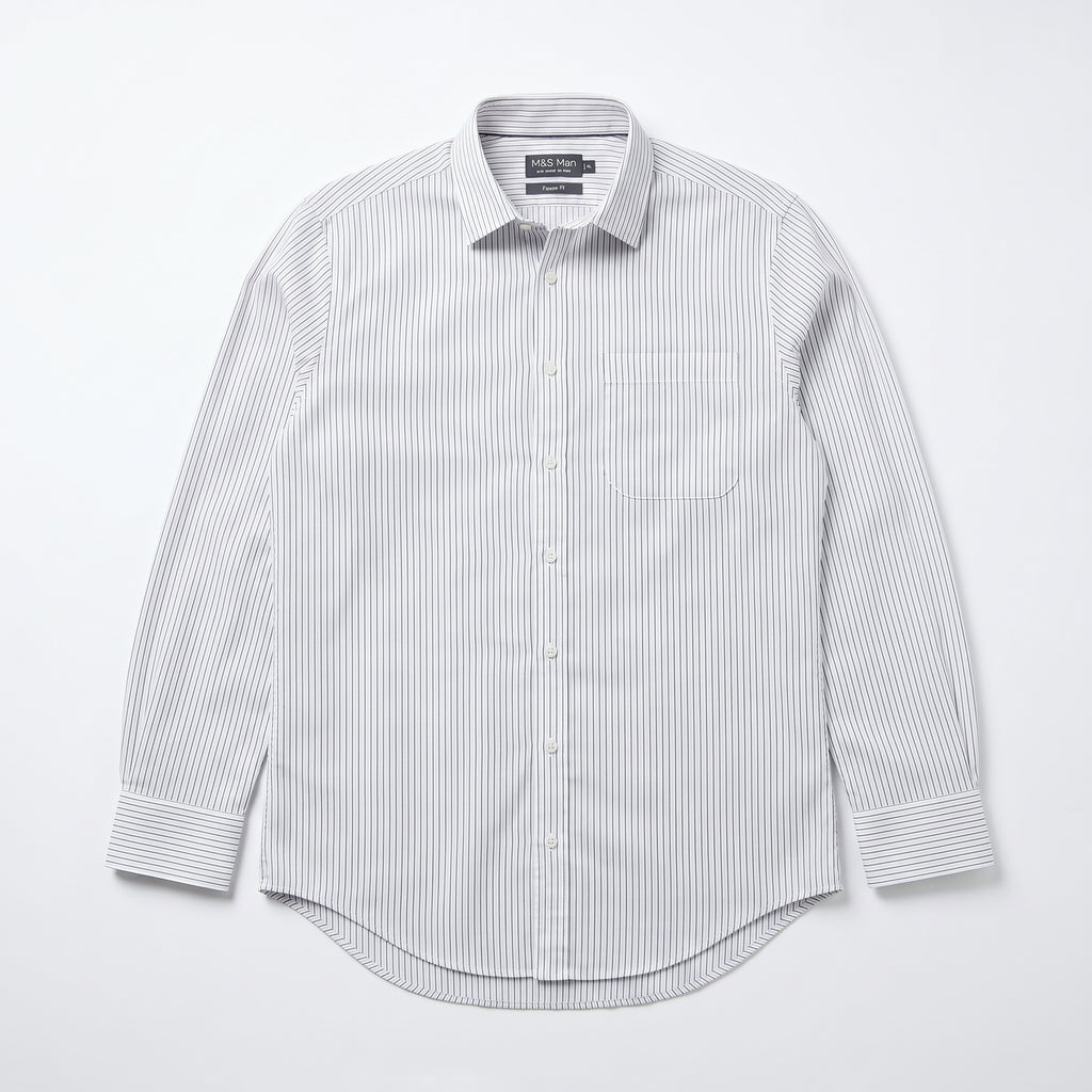 M&S Man Pure Cotton Striped Shirt