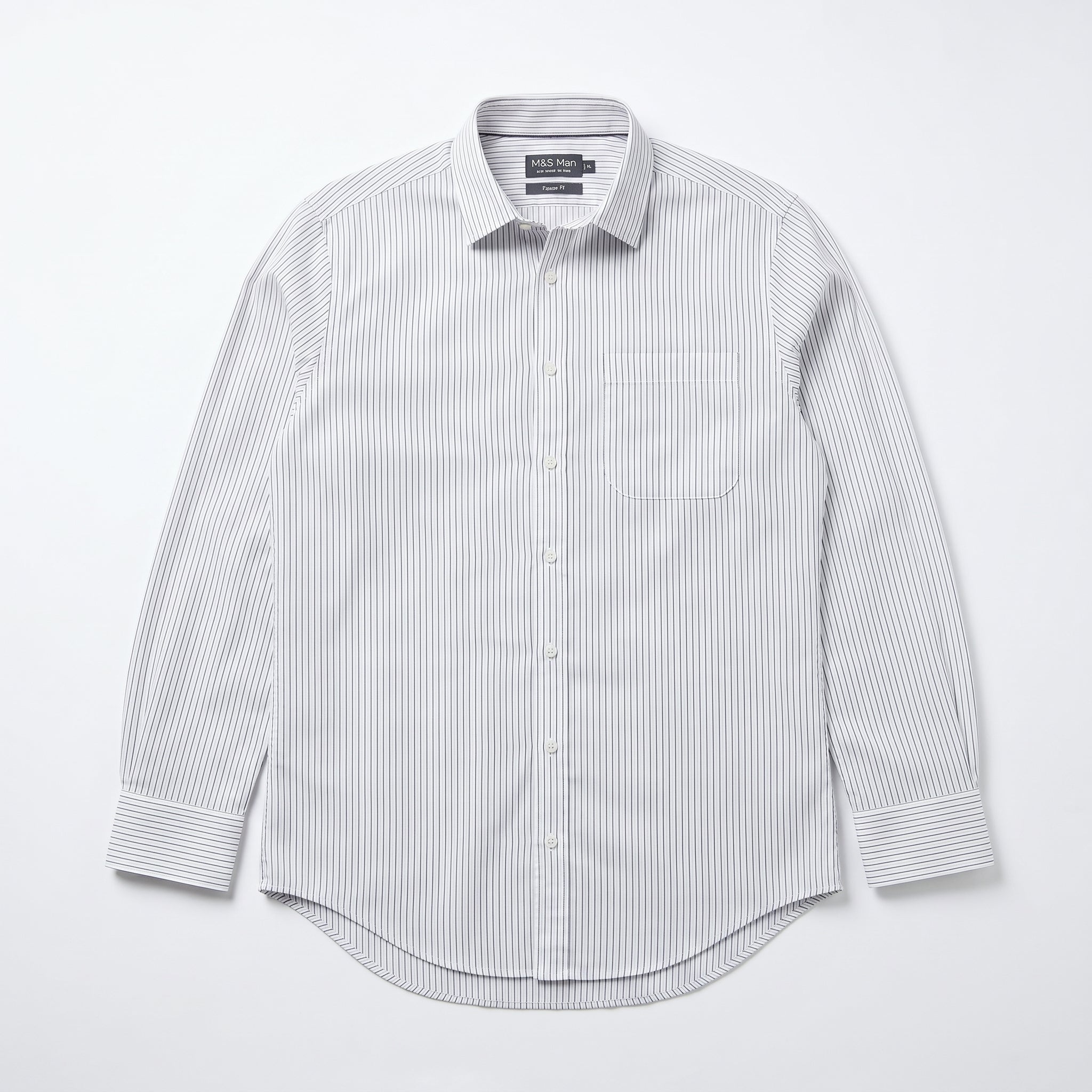 M&S Man Pure Cotton Striped Shirt