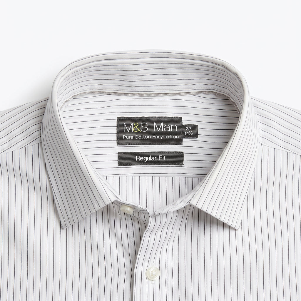 M&S Man Pure Cotton Striped Shirt