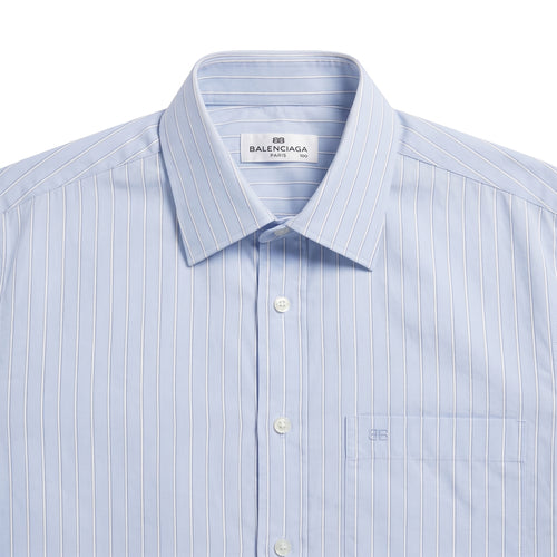 Balenciaga Paris Embroidered Monogram Striped Shirt