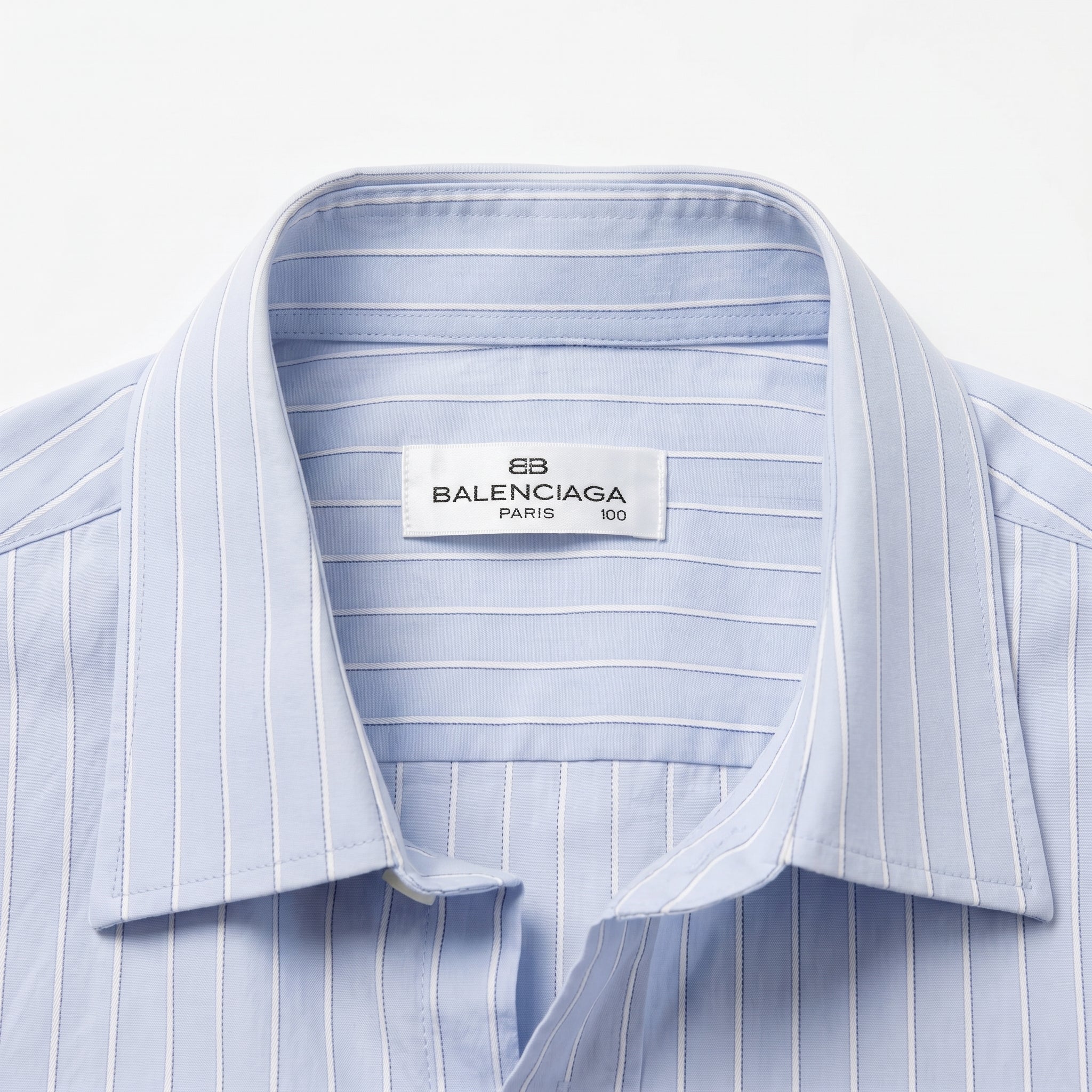 Balenciaga Paris Embroidered Monogram Striped Shirt