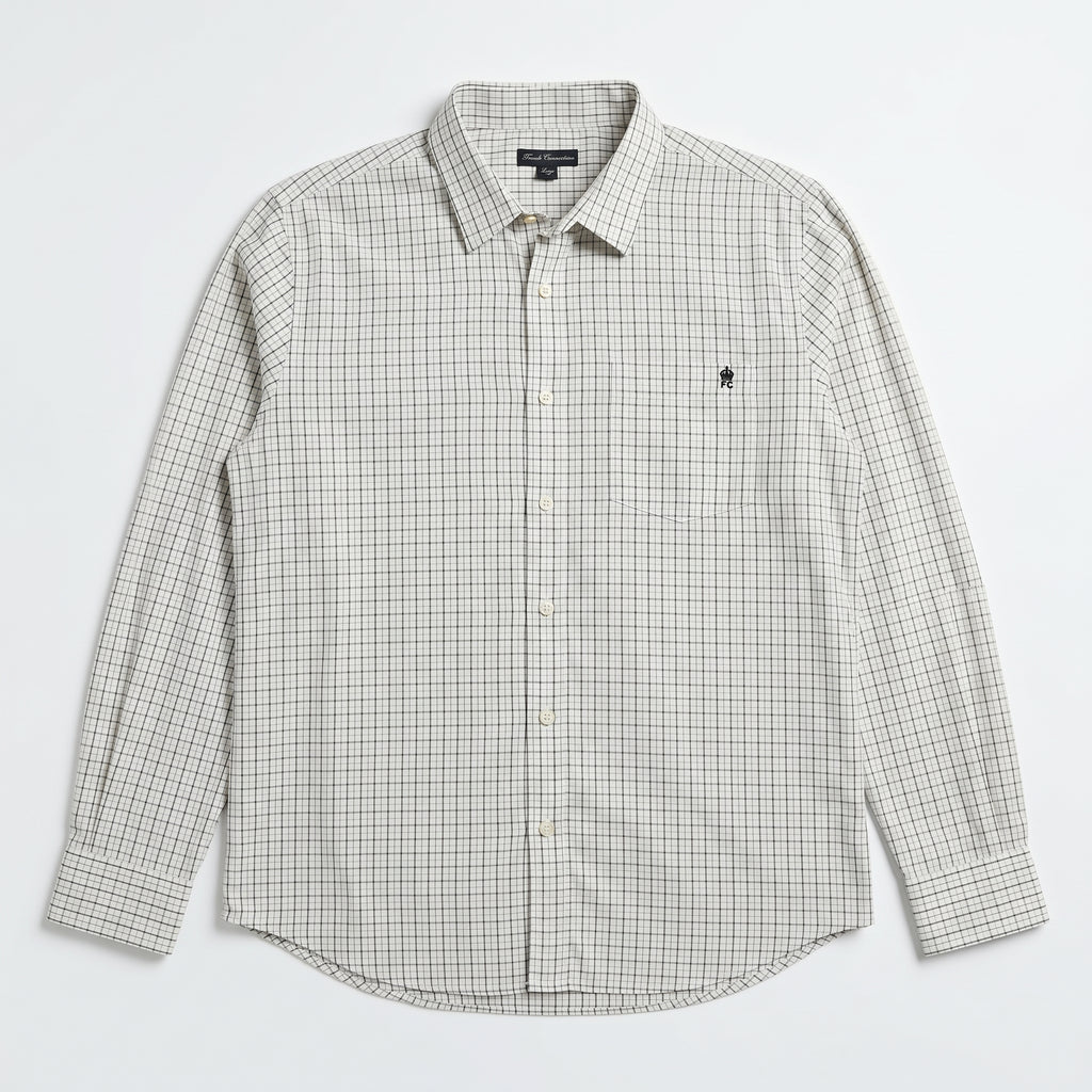 French Connection Embroidered Crest Check Shirt