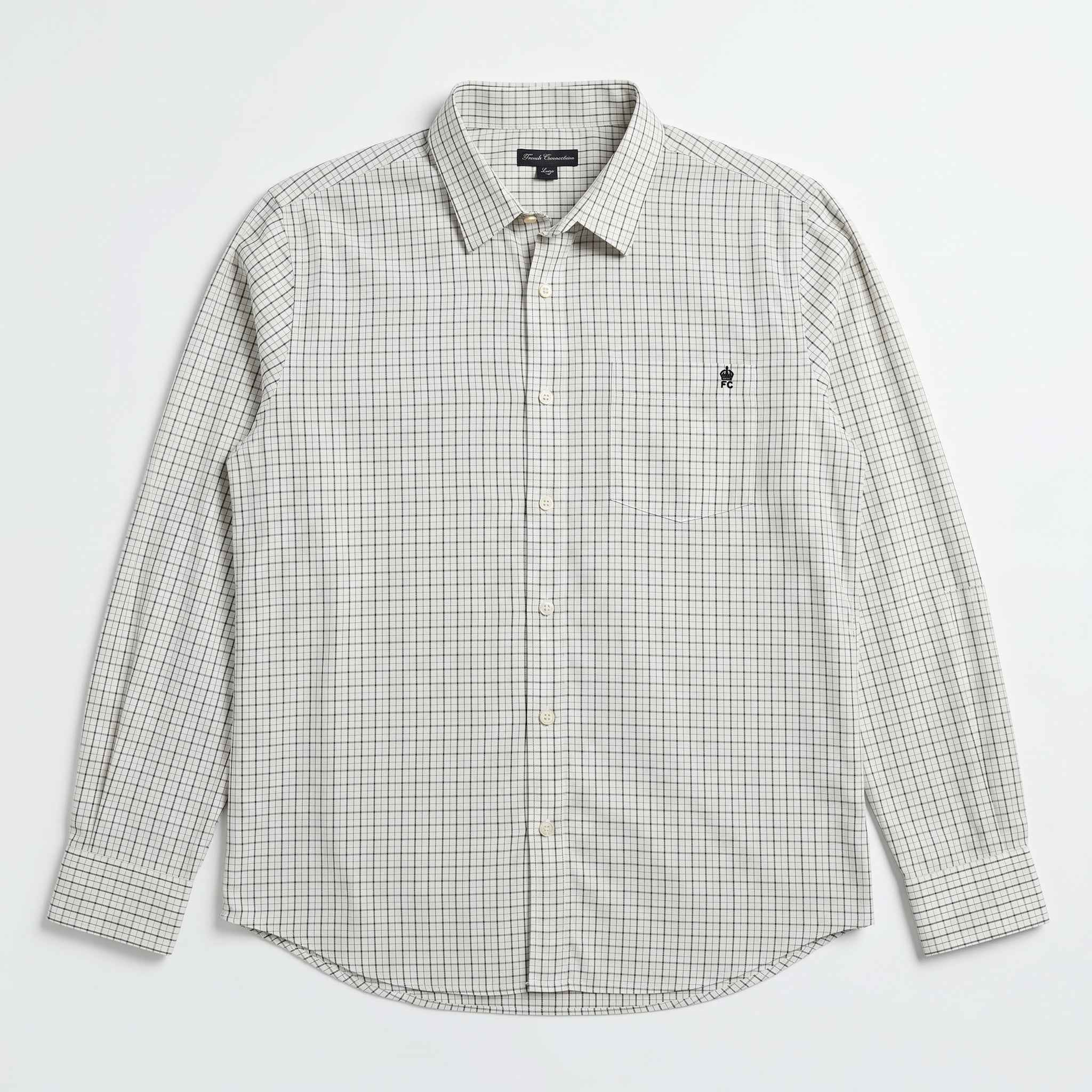 French Connection Embroidered Crest Check Shirt