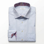 Eton Sweden Blue Striped Floral Lining Shirt