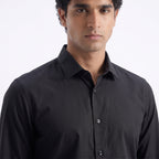 Massimo Dutti Italian Fabric Black Shirt