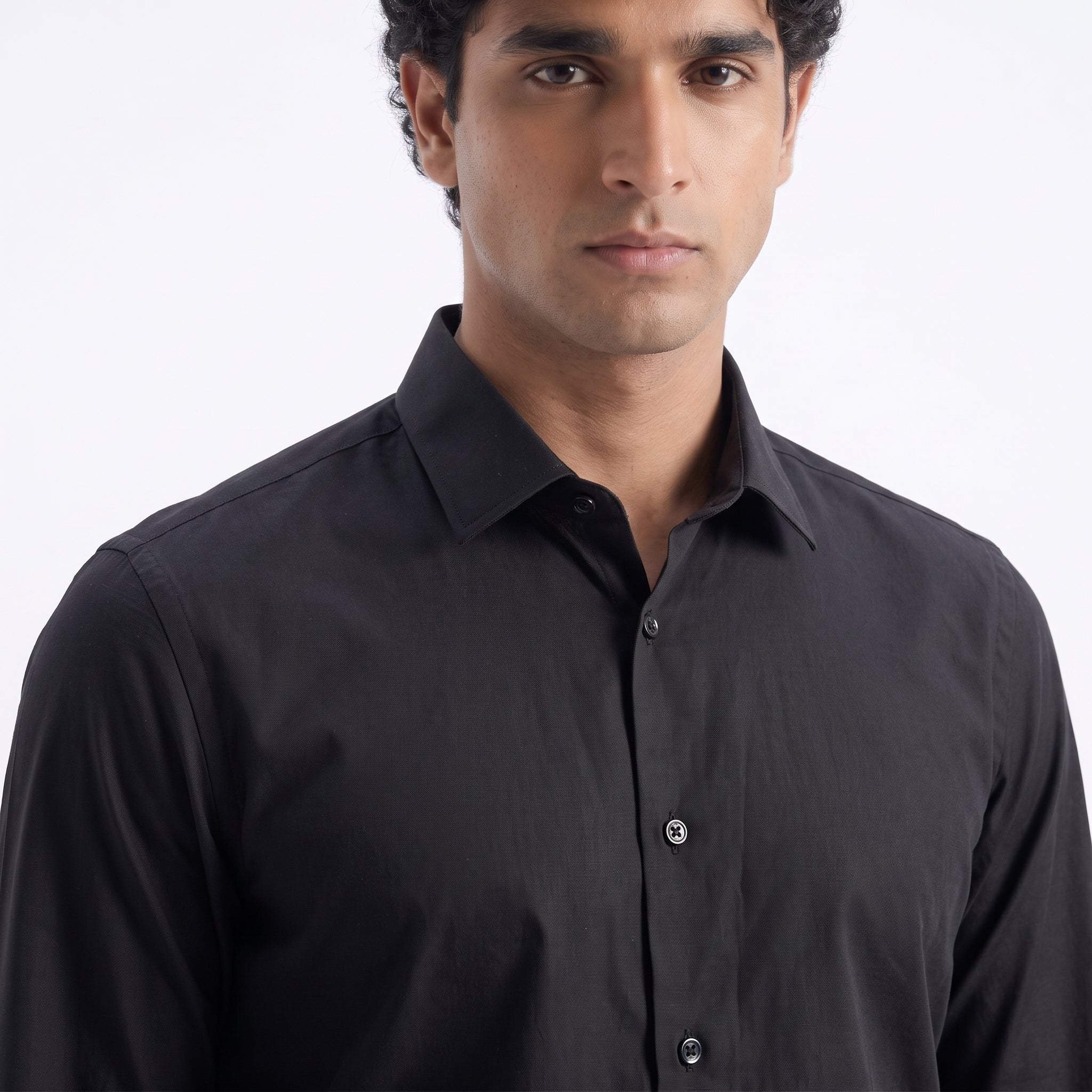 Massimo Dutti Italian Fabric Black Shirt