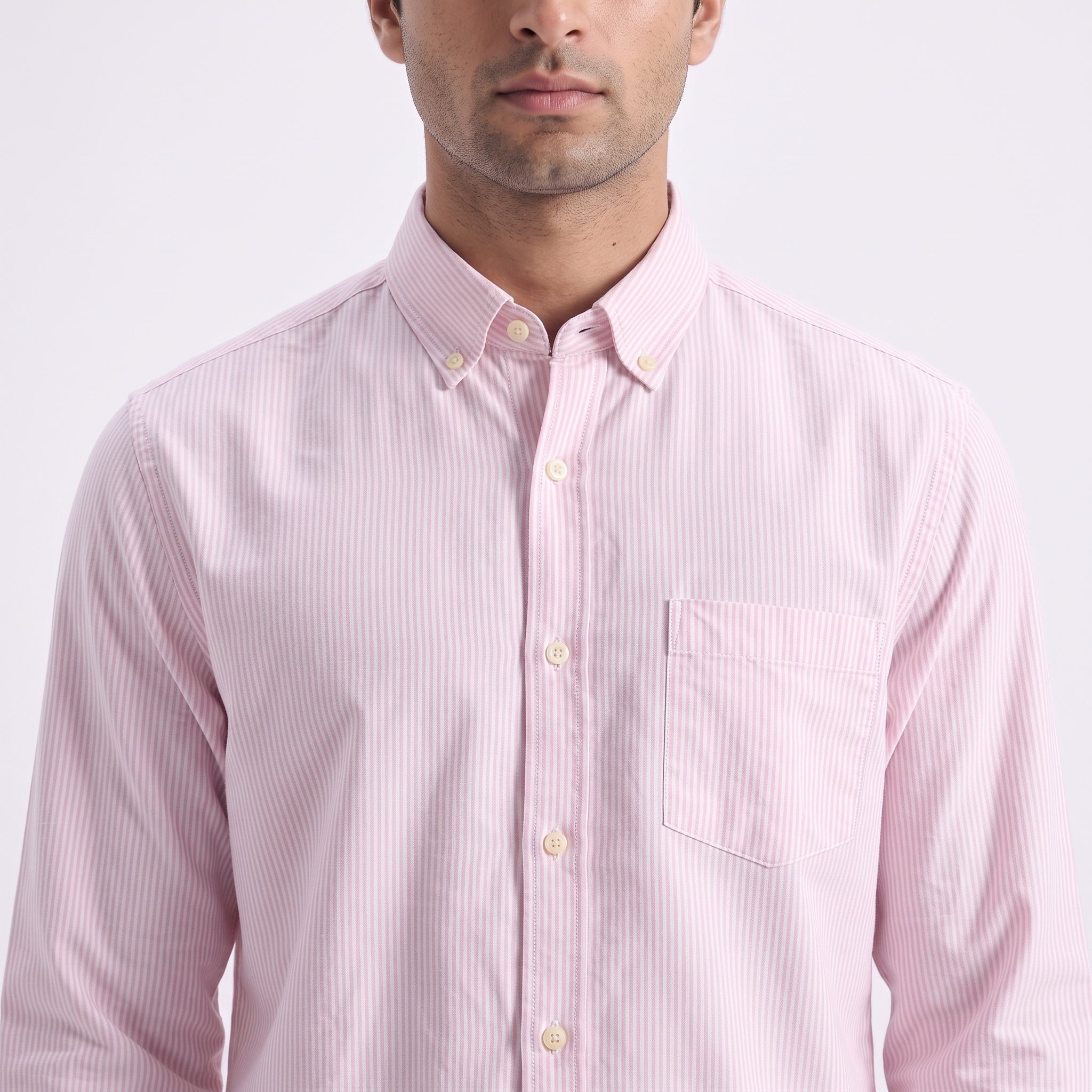 Debenhams Pink Striped Classic Fit Shirt