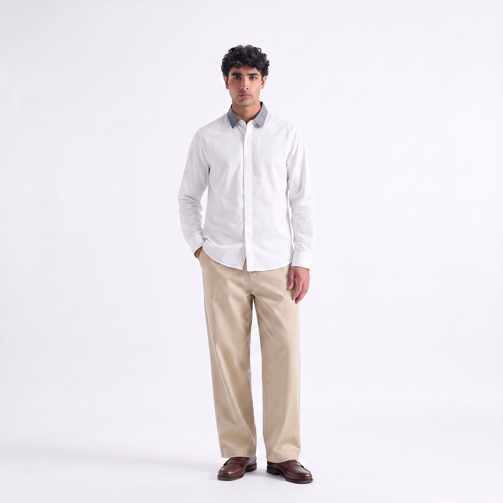 CALVIN KLEIN Men's 100% Cotton Dress Shirt