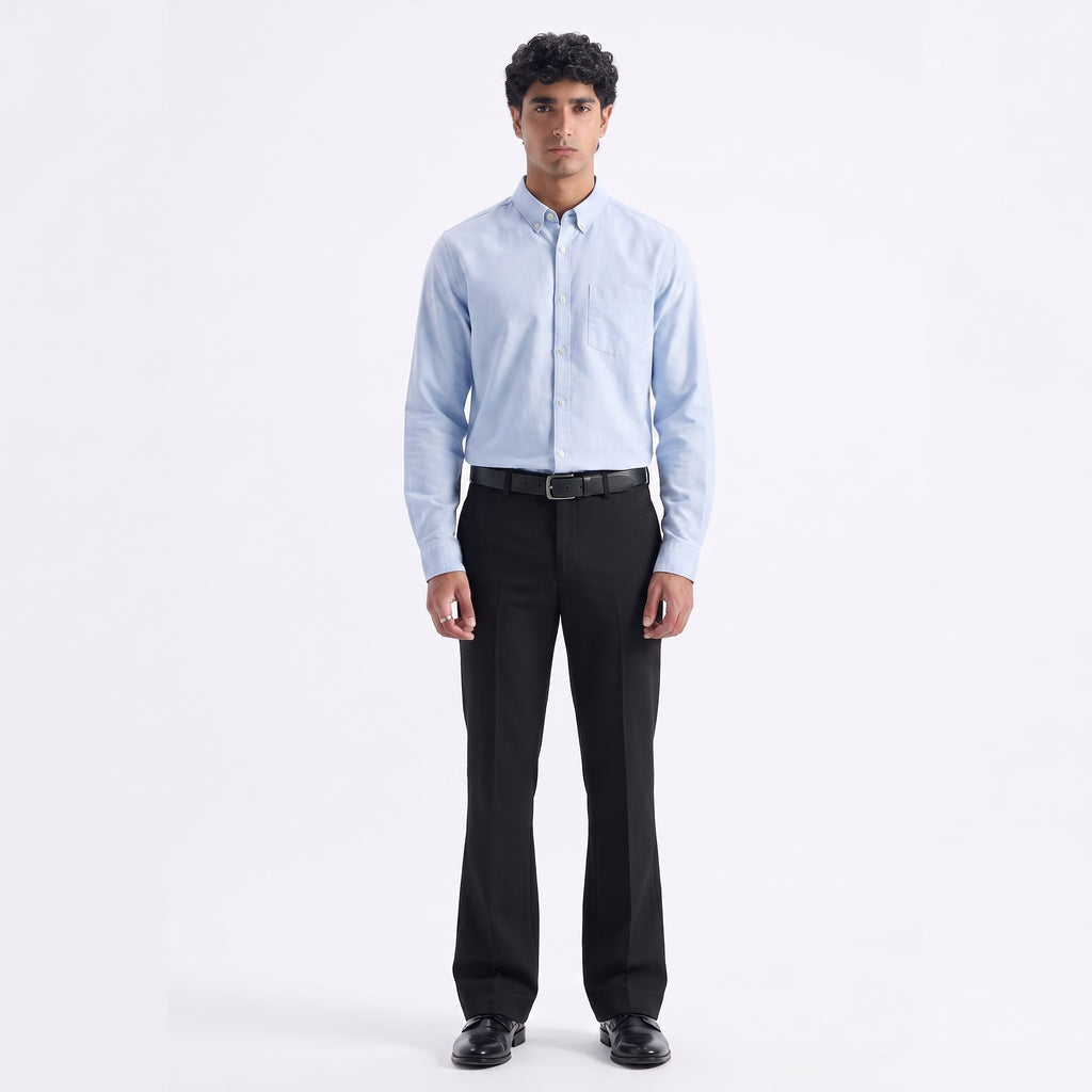 River Island Oxford Long Sleeve Shirt Sky Blue