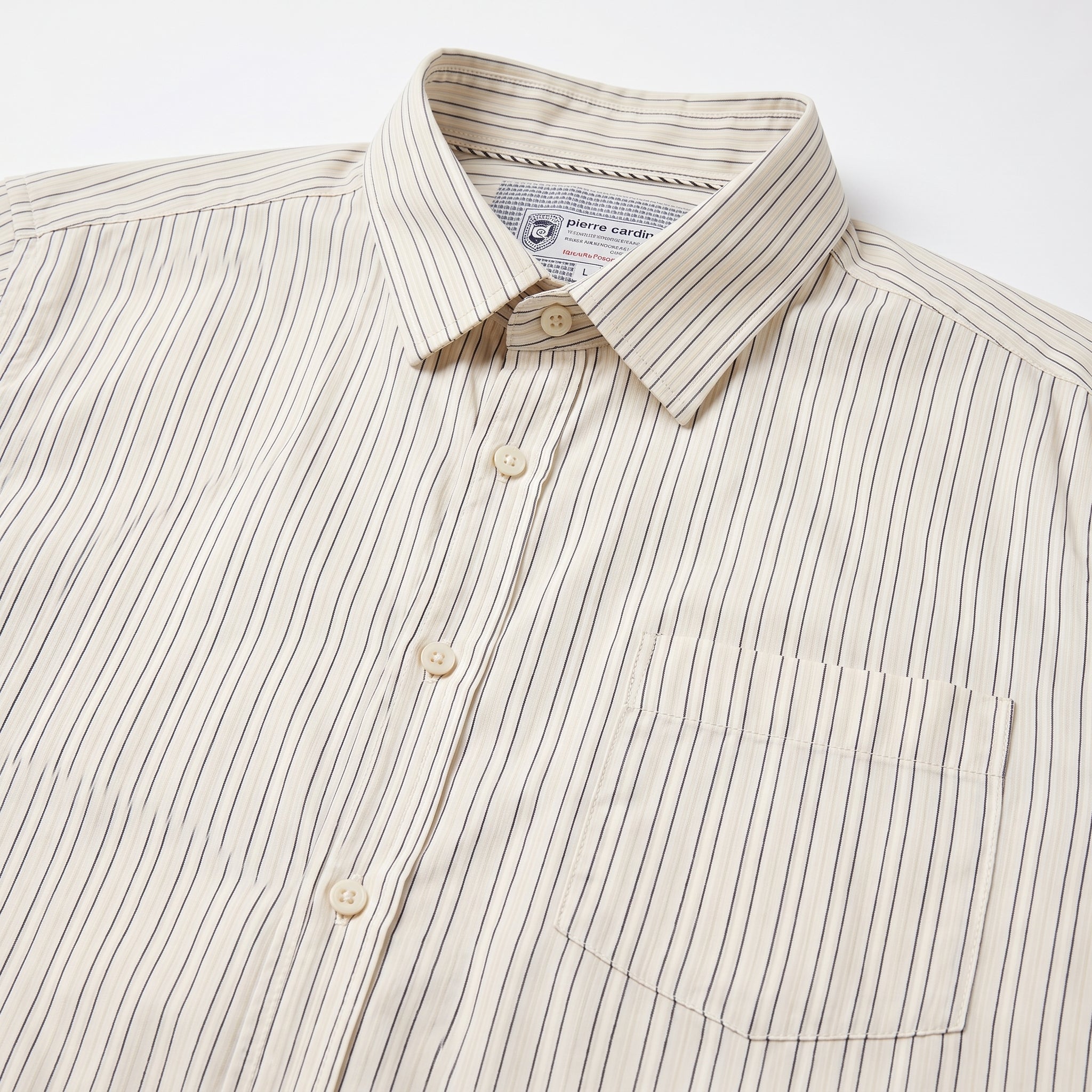 Pierre Cardin Cream Striped Casual Shirt