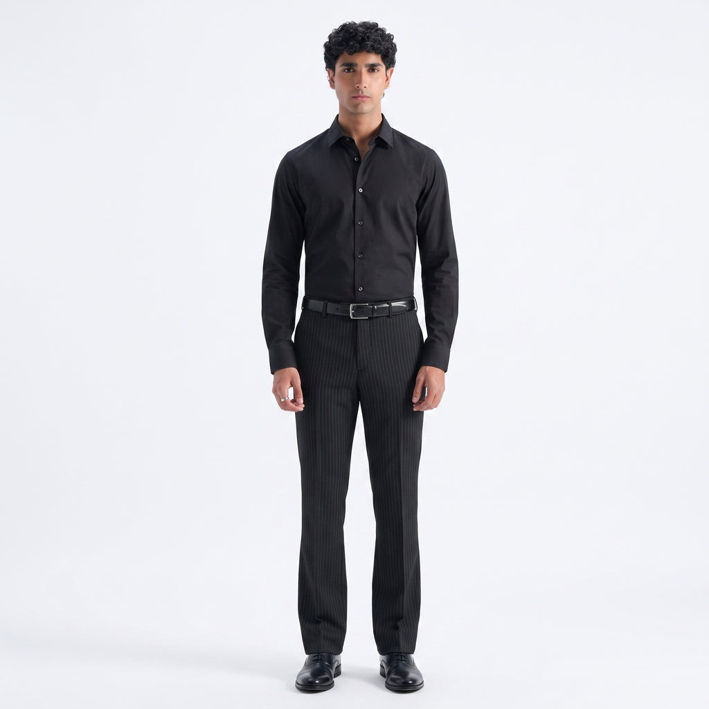Massimo Dutti Italian Fabric Black Shirt