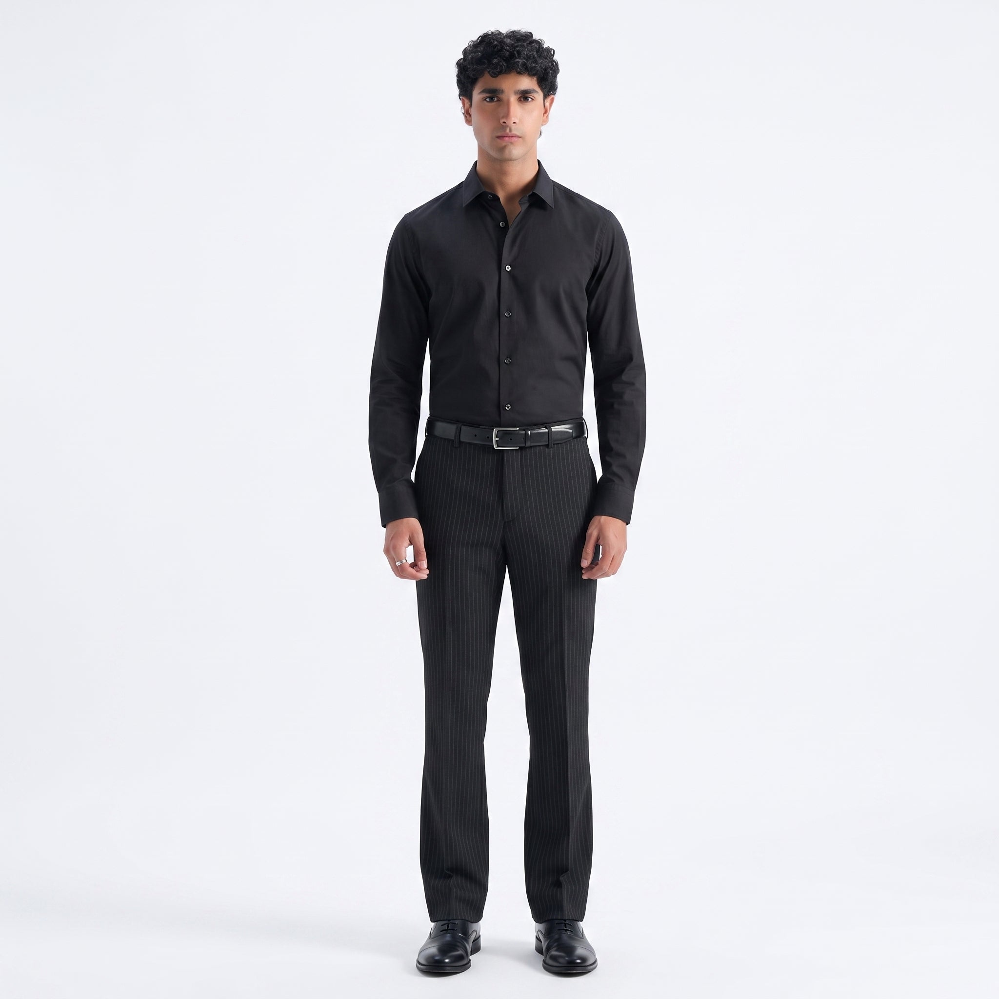 Massimo Dutti Italian Fabric Black Shirt