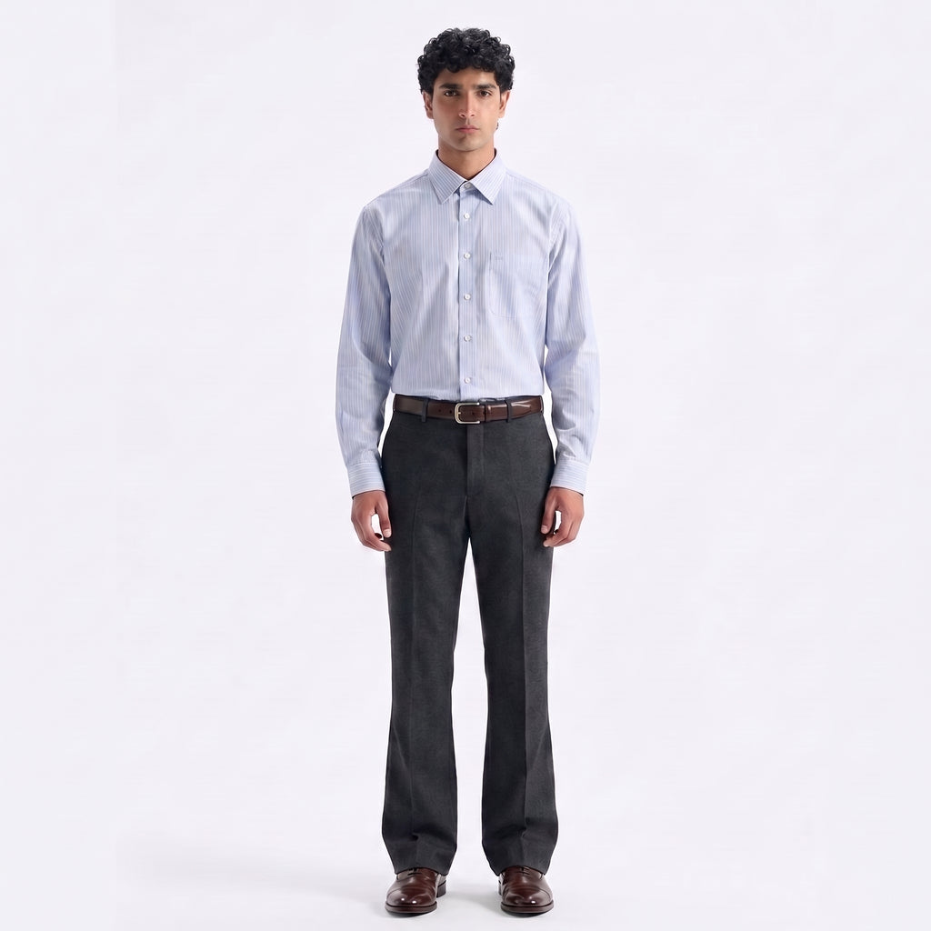 Balenciaga Paris Embroidered Monogram Striped Shirt