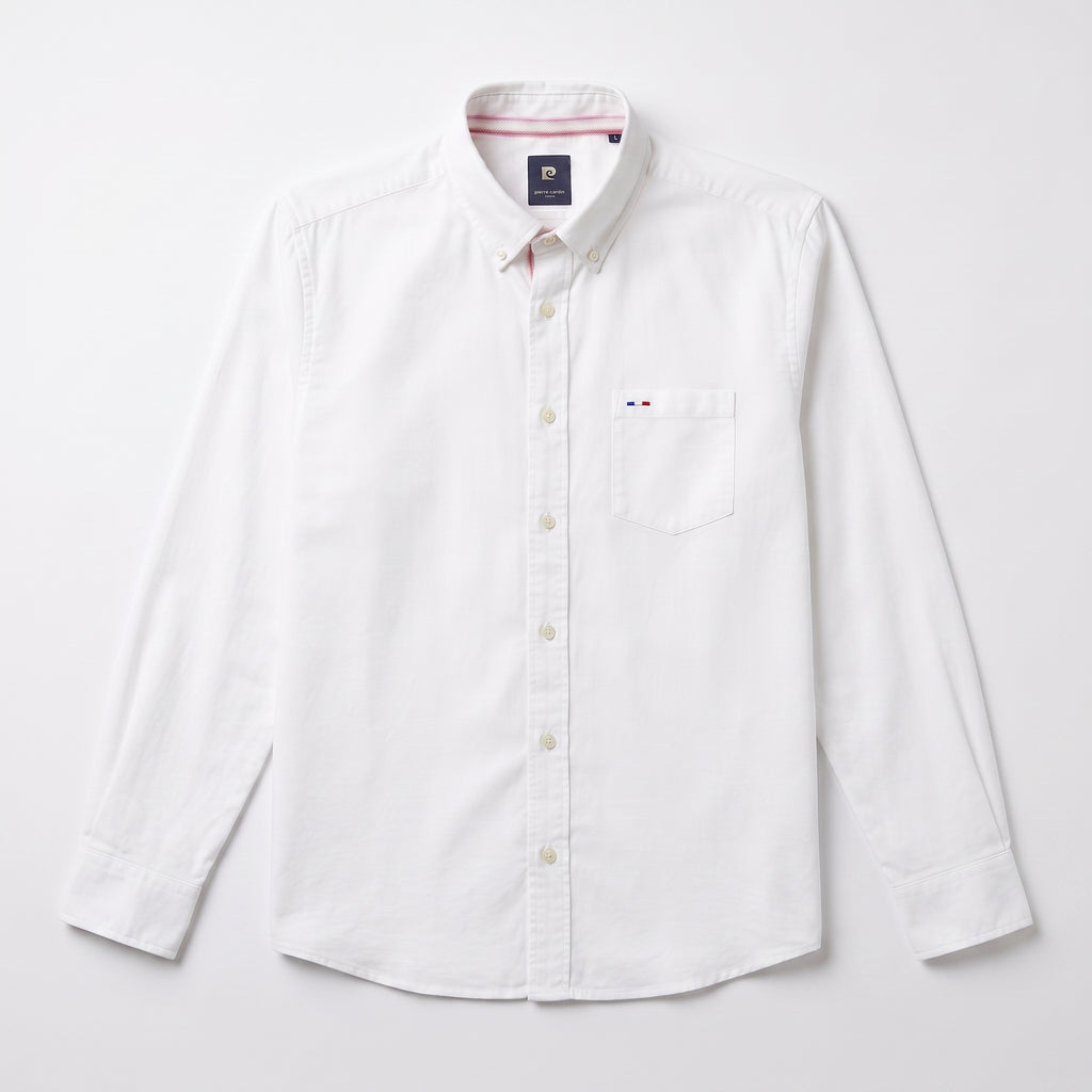 Pierre Cardin Men's White Oxford Button Down Shirt