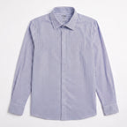 Dunnes Stores Men's Blue Striped Stretch Shirt