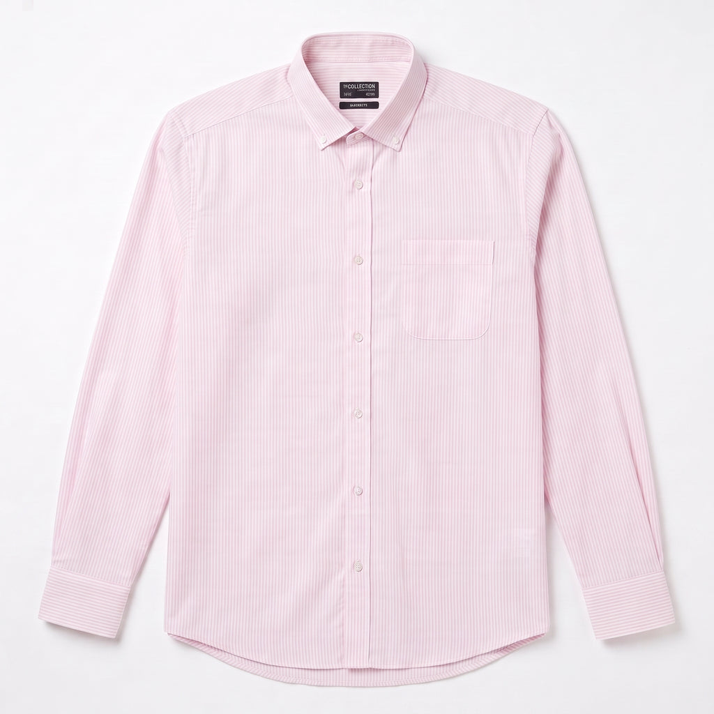 Debenhams Pink Striped Classic Fit Shirt