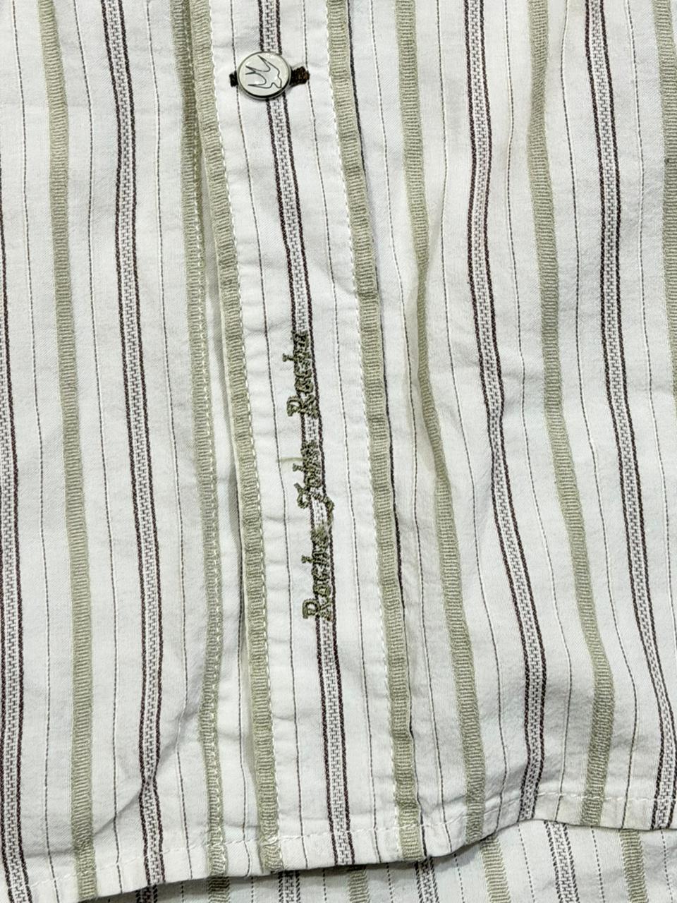 Rocha John Rocha Earth-Tone Multi-Stripe Shirt