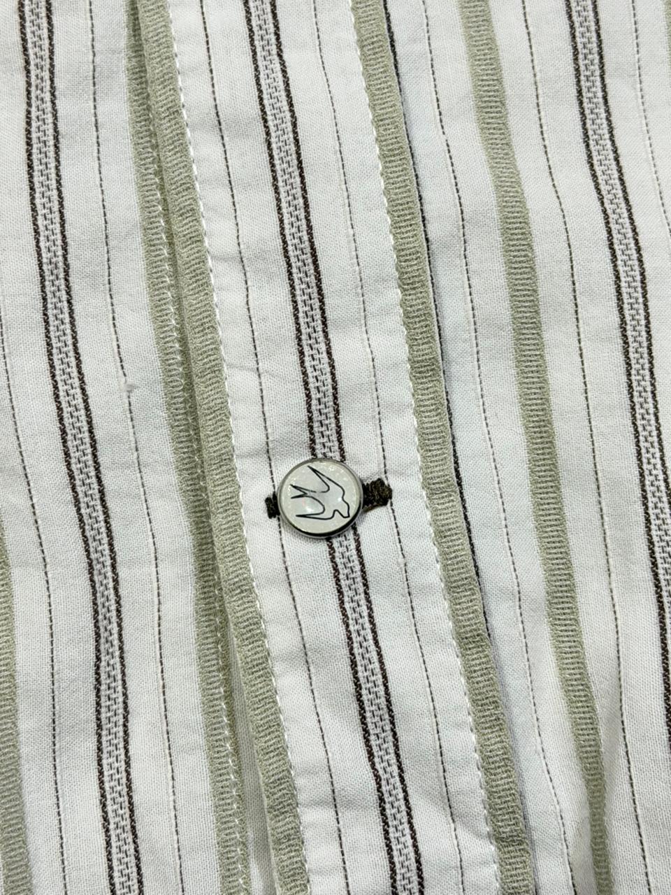 Rocha John Rocha Earth-Tone Multi-Stripe Shirt