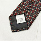 Tino Cosma Italy Vintage Crimson & Royal Blue Mosaic Silk Tie