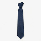 Burton Collection Textured Navy Paisley Silk Tie