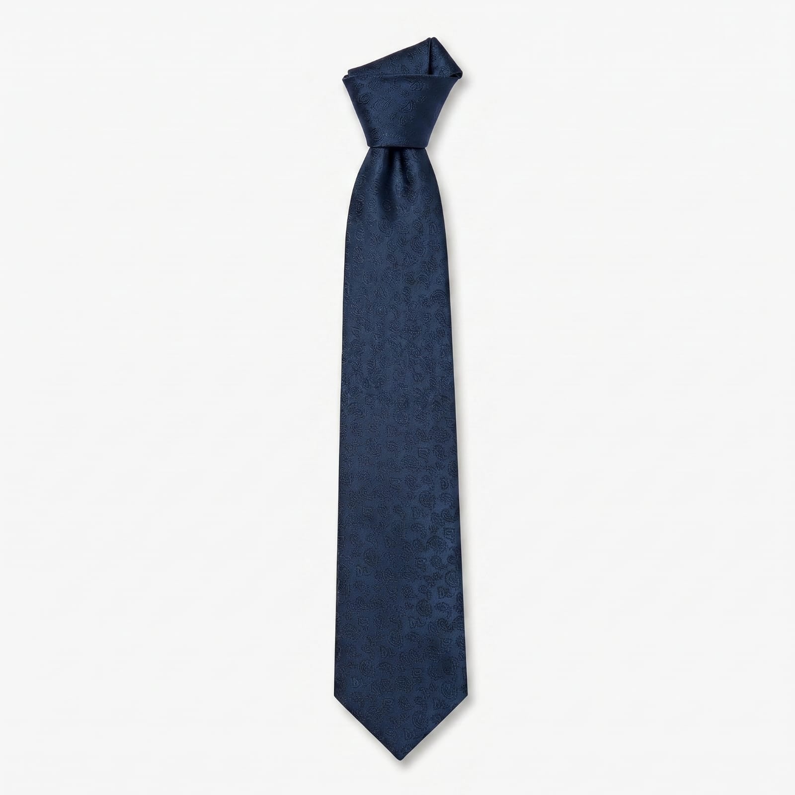 Burton Collection Textured Navy Paisley Silk Tie