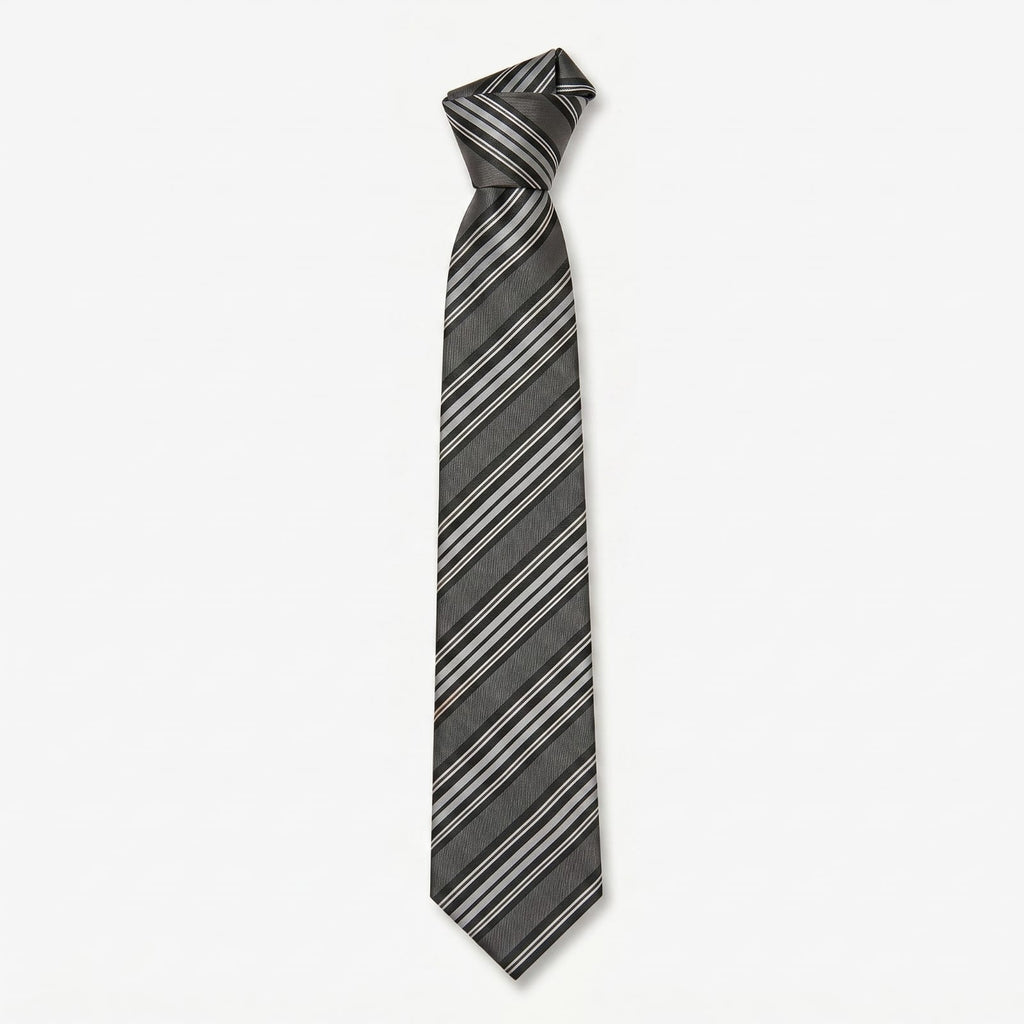 Monochrome Diagonal Multi-Stripe Sleek Tie