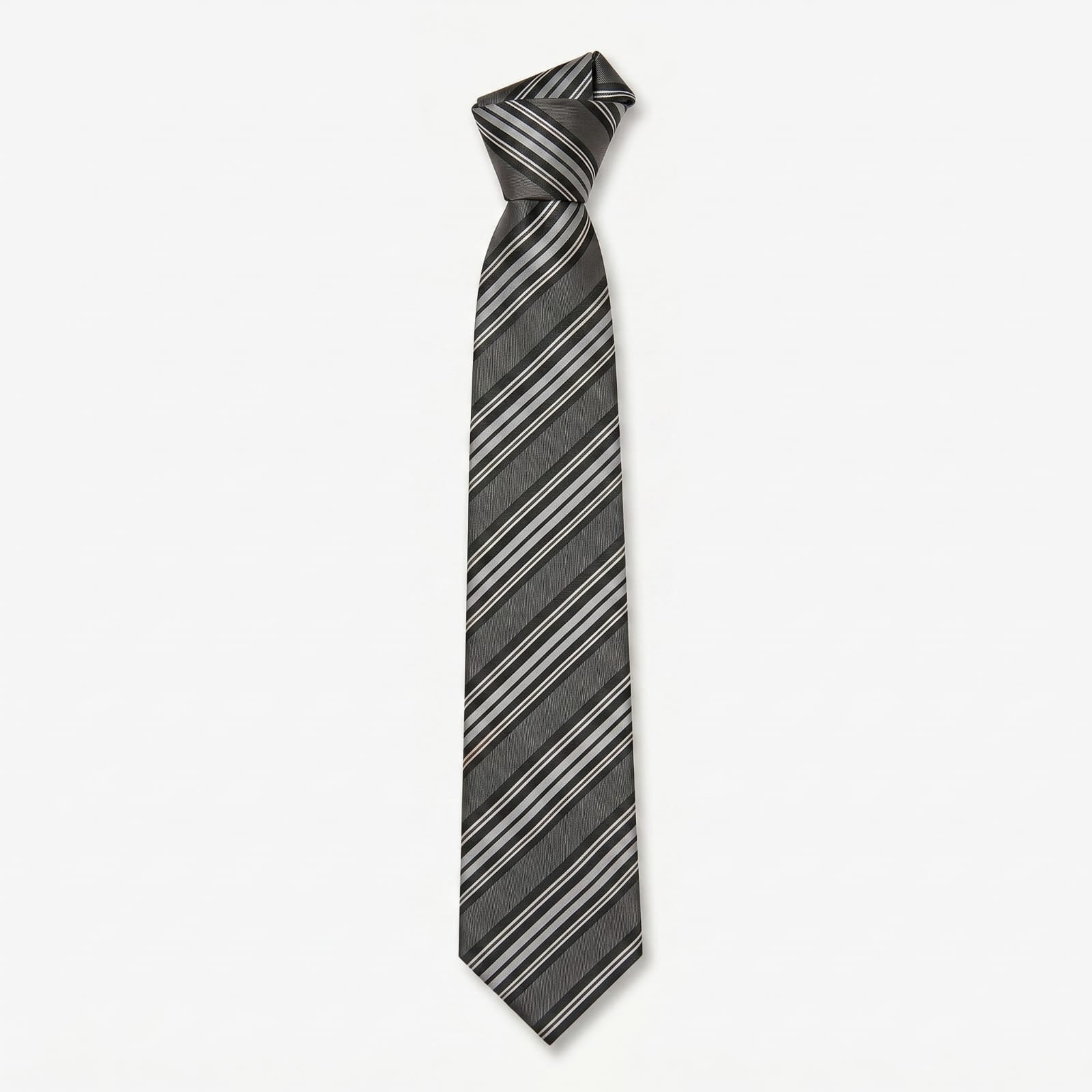 Monochrome Diagonal Multi-Stripe Sleek Tie