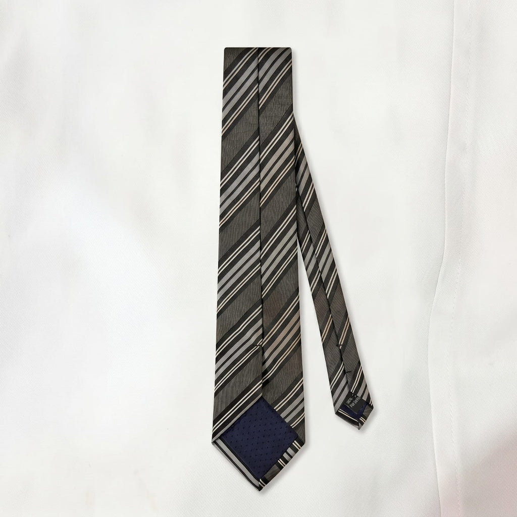 Monochrome Diagonal Multi-Stripe Sleek Tie