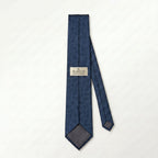 Burton Collection Textured Navy Paisley Silk Tie