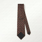 Tino Cosma Italy Vintage Crimson & Royal Blue Mosaic Silk Tie