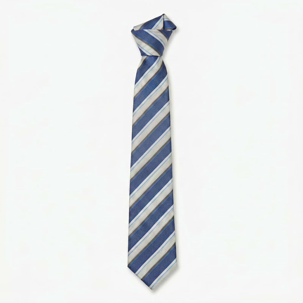 Matalan Retails British Classic Blue &amp; Slate Multi-Stripe Tie