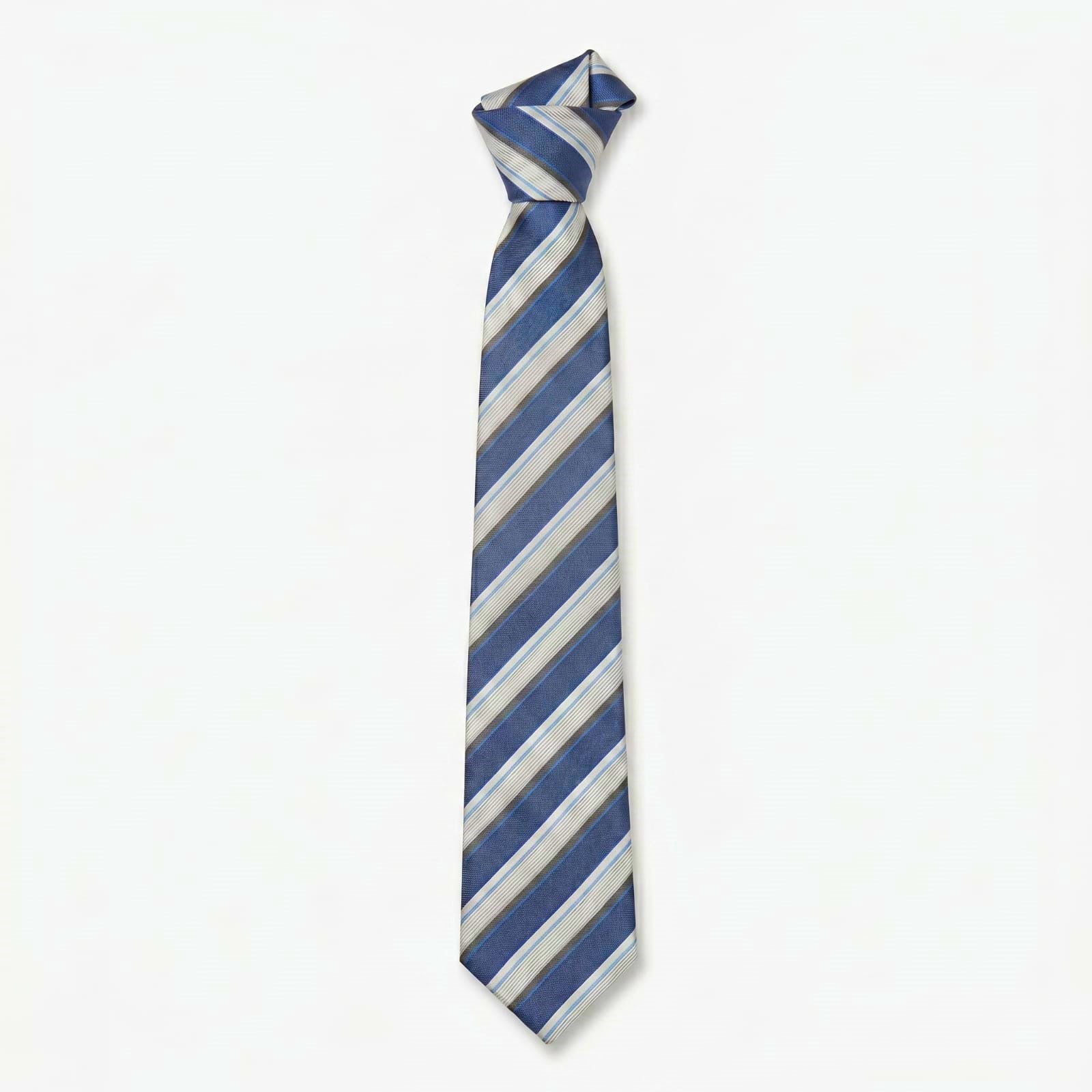 Matalan Retails British Classic Blue &amp; Slate Multi-Stripe Tie