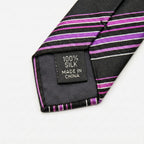 Jeff Banks London Magenta & Violet Striped Silk Tie