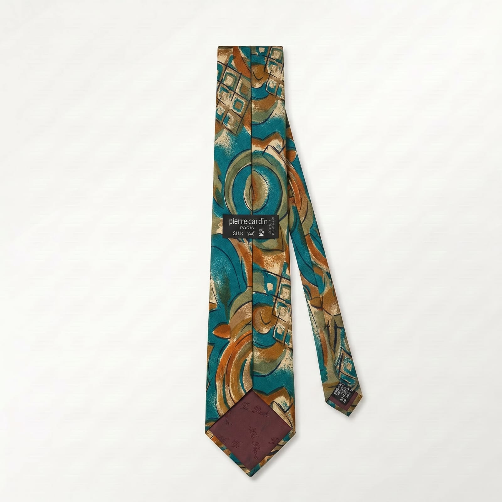 Pierre Cardin Paris Vintage Abstract Geometric Italian Silk Tie