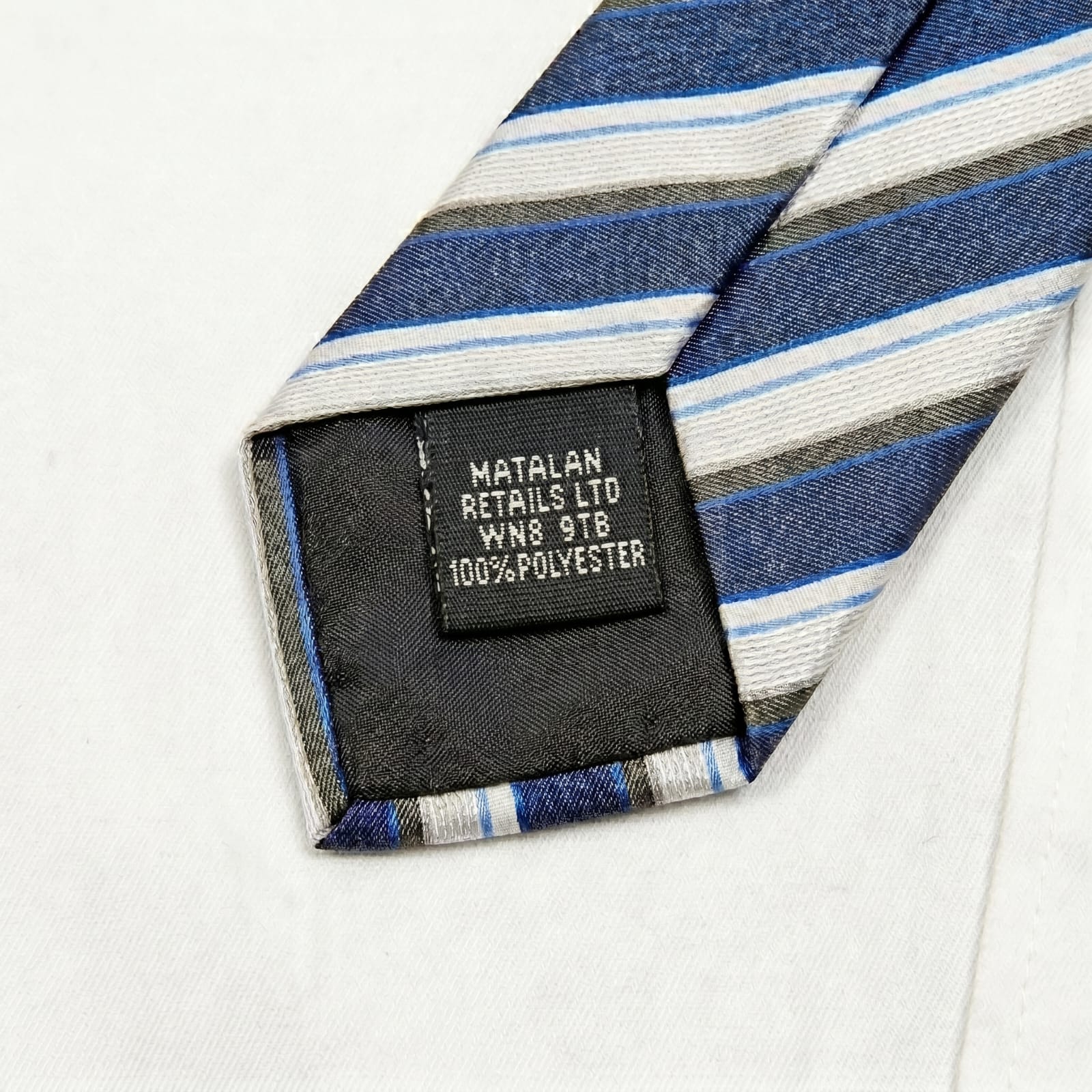 Matalan Retails British Classic Blue &amp; Slate Multi-Stripe Tie