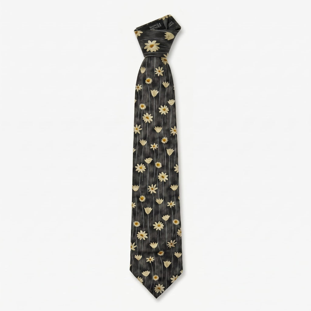 Marks &amp; Spencer "St Michael" Vintage Italian Silk Daisy Tie