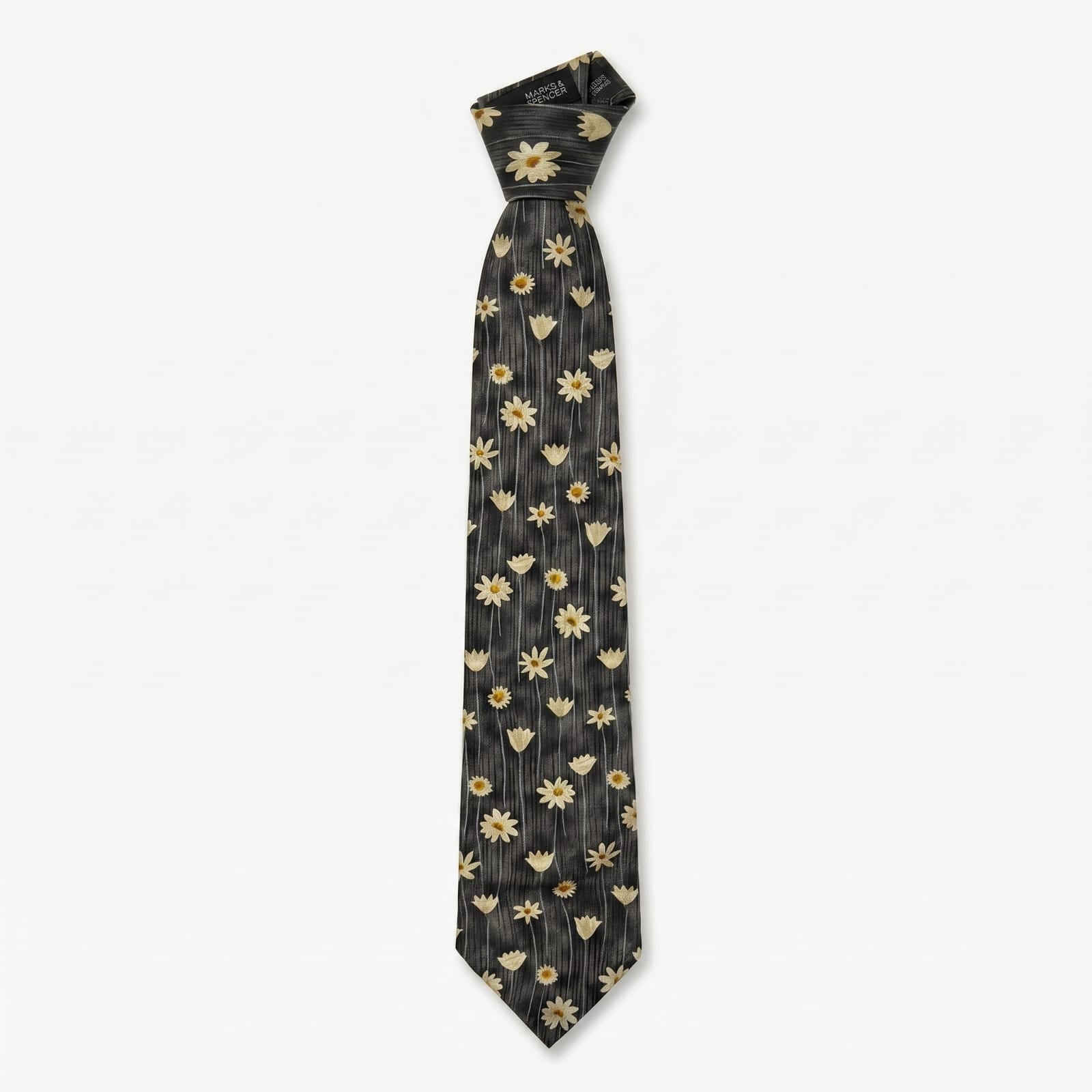 Marks &amp; Spencer "St Michael" Vintage Italian Silk Daisy Tie