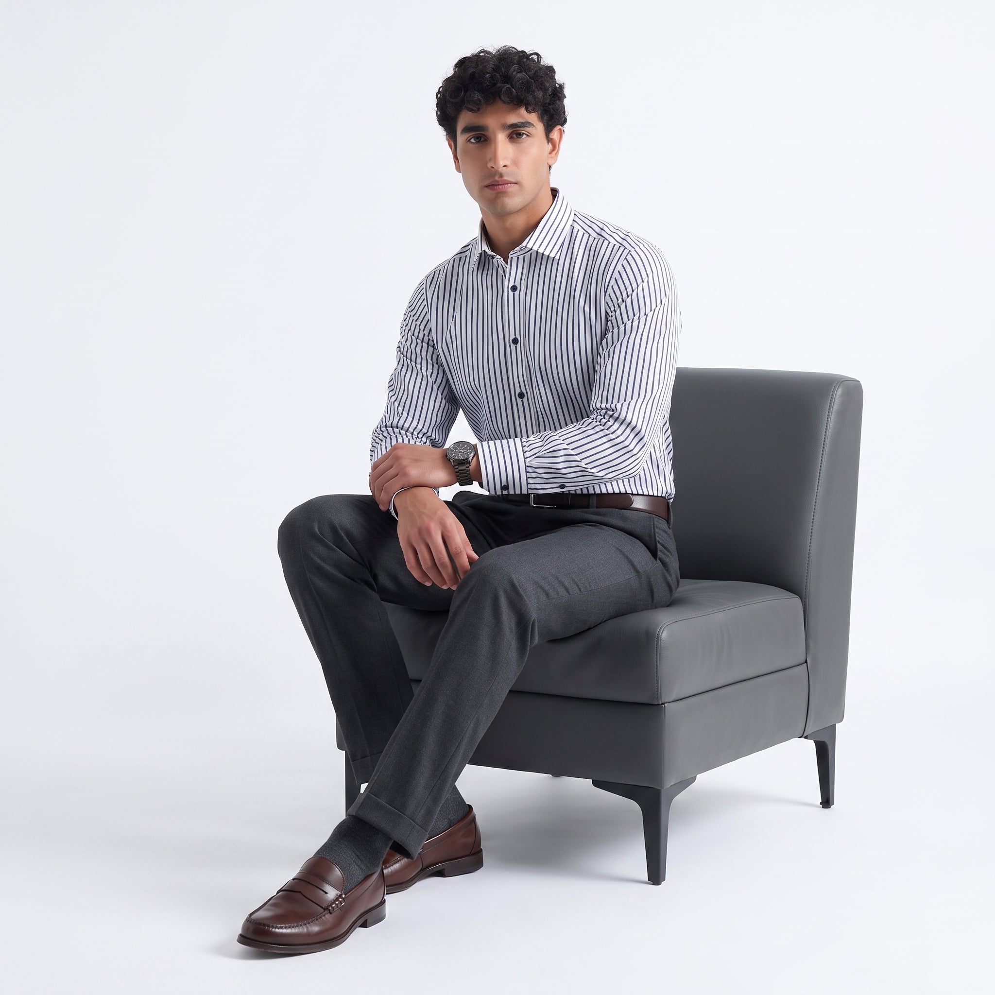 Paul Costelloe Men's Purple Striped Shirt