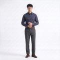 Marks & Spencer Long Sleeve Shirt — Navy Pinstripe