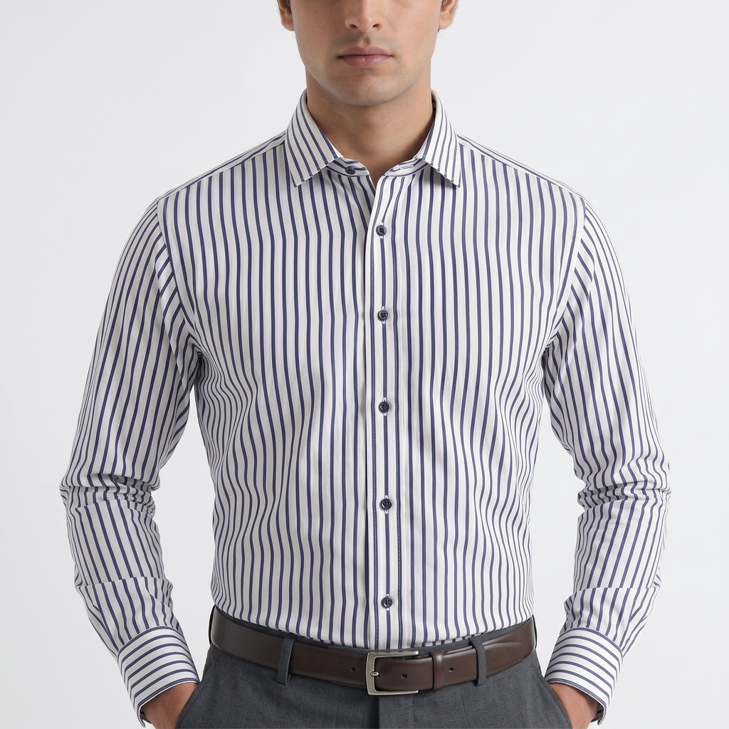 Paul Costelloe Men's Purple Striped Shirt