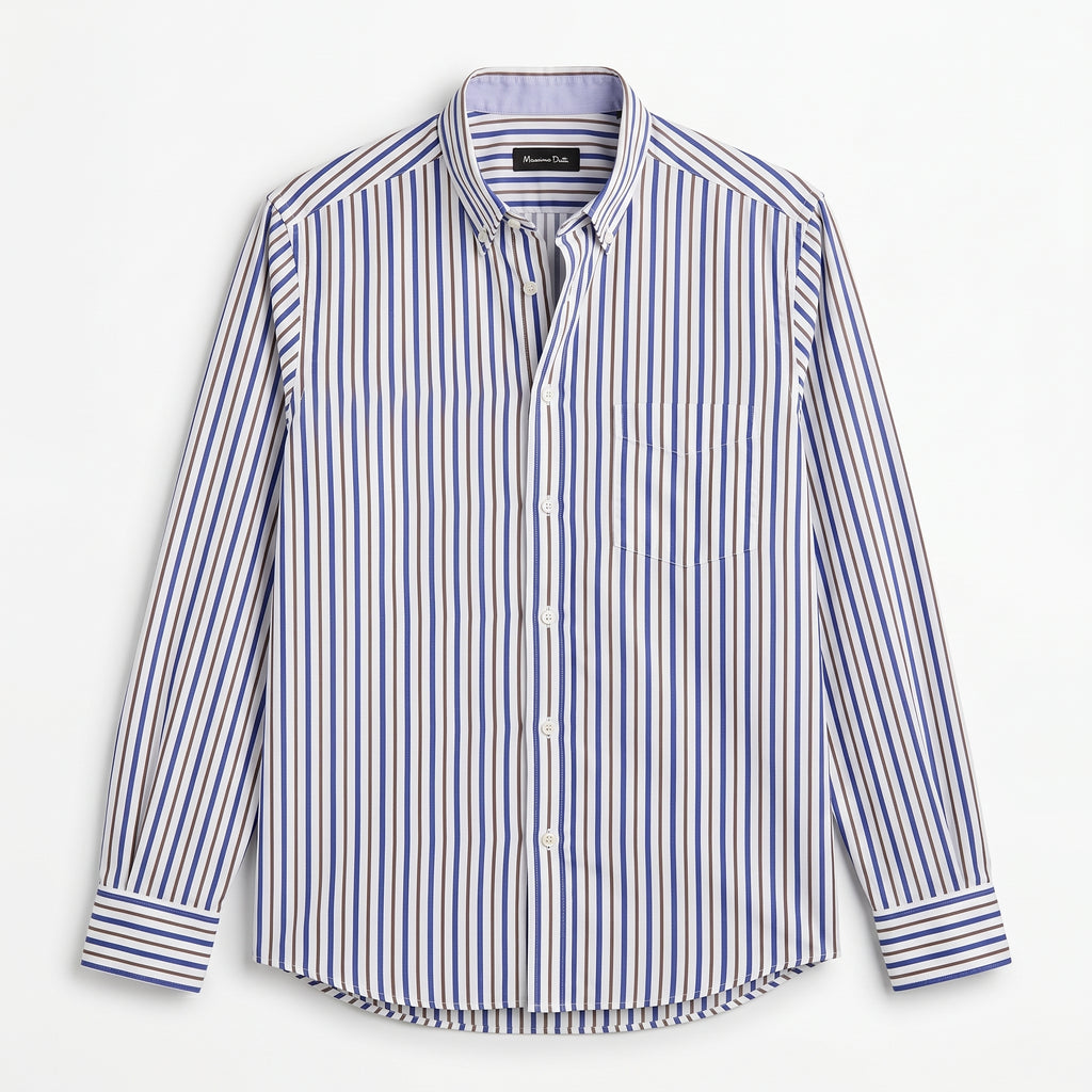 MASSIMO DUTTI Men's Striped Button Down Shirt