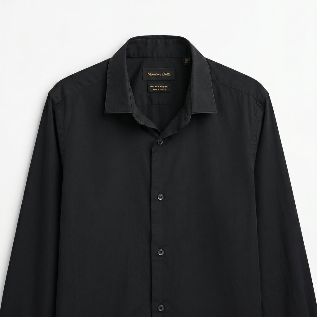 Massimo Dutti Italian Fabric Black Shirt