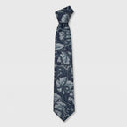 Littlewoods Heritage Slate Blue Woven Botanical Tie
