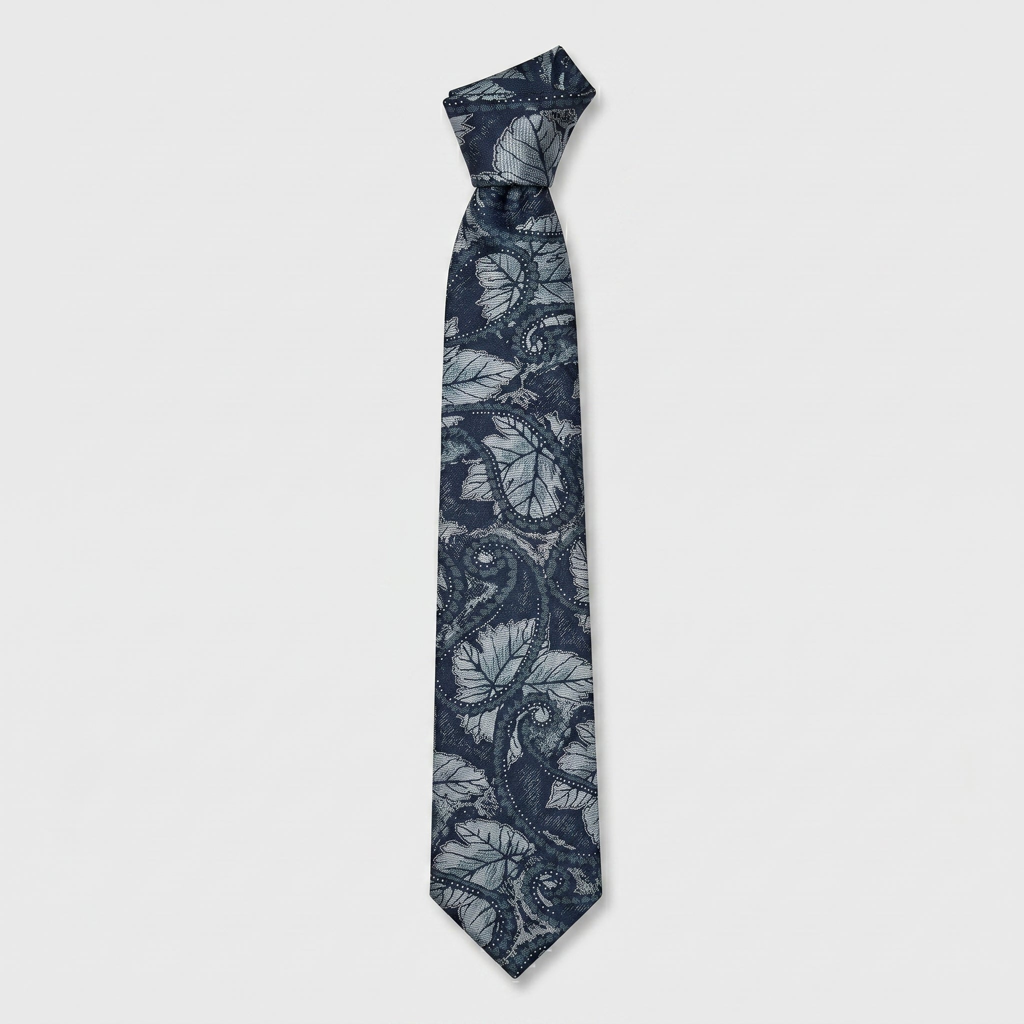 Littlewoods Heritage Slate Blue Woven Botanical Tie