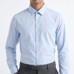 River Island Men's Light Blue Slim Fit Shirt