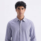 Dunnes Stores Men's Blue Striped Stretch Shirt