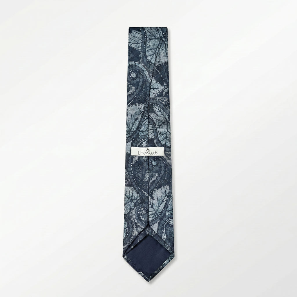 Littlewoods Heritage Slate Blue Woven Botanical Tie