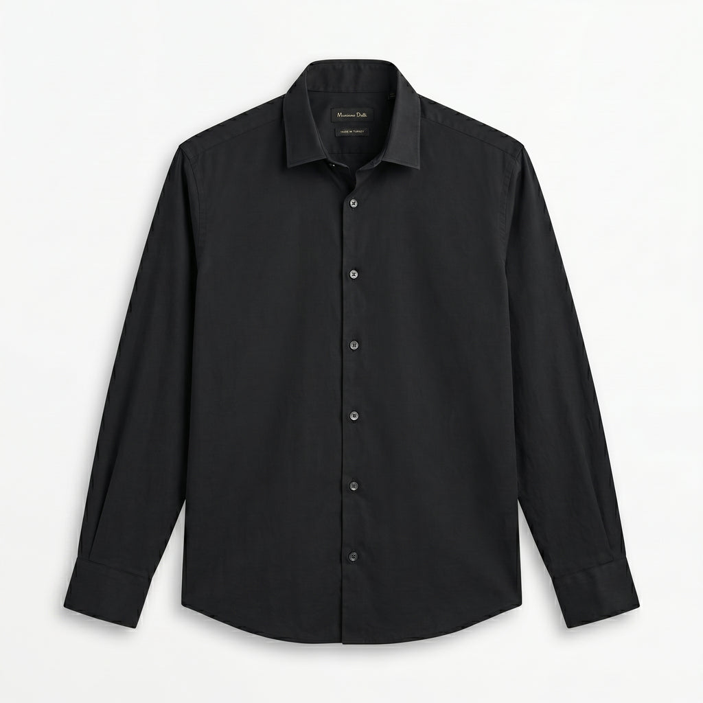 Massimo Dutti Italian Fabric Black Shirt