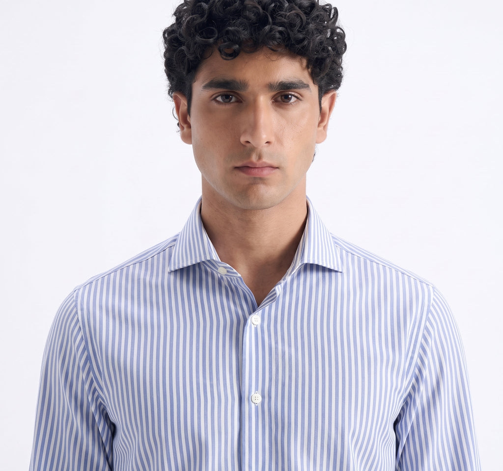 Holland Esquire Blue & White Striped Shirt