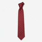 Gold City Vintage Crimson Geometric Hand-Made Silk Tie
